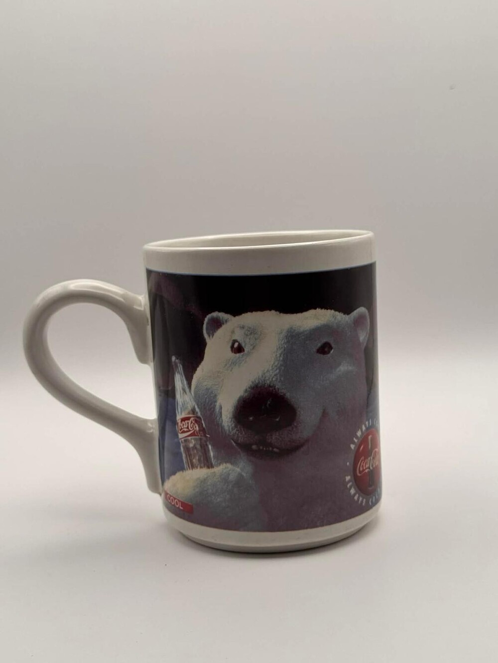 Coca Cola Polar Bear Coffee Mug Gibson 1990s Vintage Always Cool Coke Cup